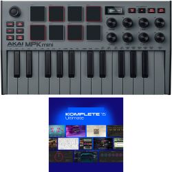 Akai Professional MPK mini MK3 Grey + KOMPLETE 15 Ultimate Lizenz Code