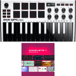 Akai Professional MPK mini MK3 White + KOMPLETE 15 Lizenz Code