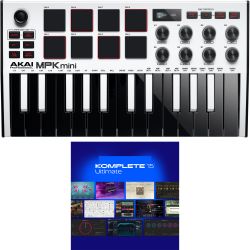 Akai Professional MPK mini MK3 White + KOMPLETE 15 Ultimate Lizenz Code