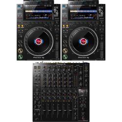Pioneer DJ CDJ-3000 Doppelpack + DJM-V10-LF Long Fader DJ-Set