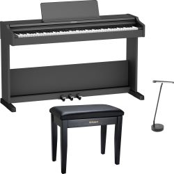Roland RP107-BKX Digitalpiano + Klavierbank + Pianoleuchte