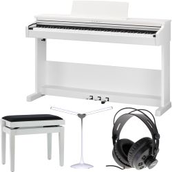 Kawai CX102W Weiß Digitalpiano + Pianobank + Kopfhörer + Pianolampe