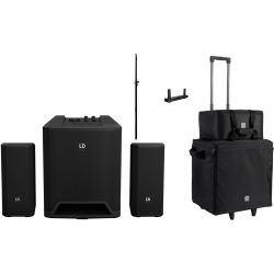 LD Systems Dave 10 G4X aktiv Anlage + Dual Stand + Transport Set mit Trolley