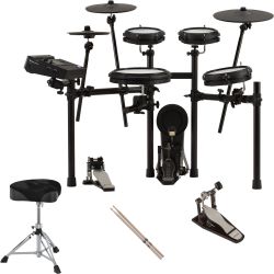 Roland TD-313 E-Drum Set + Fußmaschine + Schlagzeughocker + Drumsticks