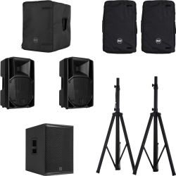 RCF 2.1 PA Set ART 712-A MK V + Subwoofer + Lautsprecherstative + Schutzhüllen