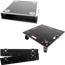 KORN Case 19 Zoll Rack ohne Deckel 2 HE / 60 cm Hexa + Deckel + Rollbrett