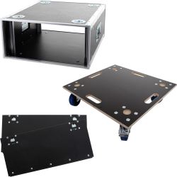 KORN Case 19 Zoll Rack ohne Deckel 5 HE / 60 cm Hexa + Deckel + Rollbrett