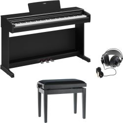 Yamaha YDP-146 B Schwarz Digitalpiano + Bank + Kopfhörer Set