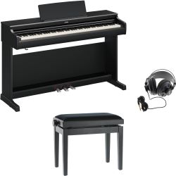 Yamaha YDP-166 B Schwarz Digitalpiano + Bank + Kopfhörer Set