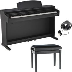 Gewa DP 520 Digitalpiano black + Pianobank + Kopfhörer