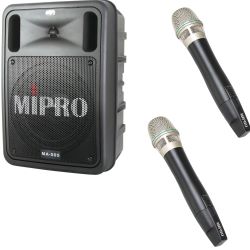 Mipro MA-505 R2 Akku-PA-System 823–832 MHz mit Doppelempfänger + 2x Funkmikrofon