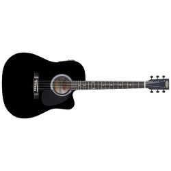 STAGG Westerngitarre SW203CE, schwarz SW203CE-BK