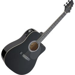 STAGG Akustische Dreadnought Gitarre Cutaway 4-Band EQ