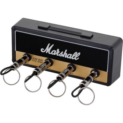 P Pluginz Licensed Marshall Stealth Jack Rack- Wall mounting Guitar amp Key  Hanger. Includes 4 Guitar Plug Keychains and 1 Wall mounting kit. Easy  Installation. : Home & Kitchen 