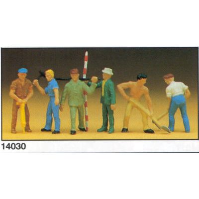 Preiser 1/87 Th – Pr10030 – Arbeiter-Figuren Für Modelleisenbahn H0 – Verschiedene Posen, Für Modellbauer Ab 14 Jahren
