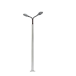 BUSCH 4158 Betonmast-Straßenlaterne Mit 2 Lampen – H0 1:87, 90 Mm Hoch, LED-beleuchtet
