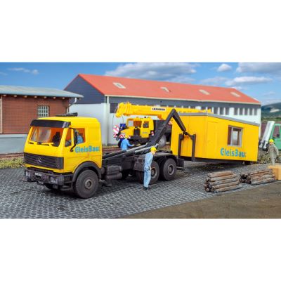 Kibri H0 16310 MB LP Wechsellader mit GleisBau Bürocontainer
