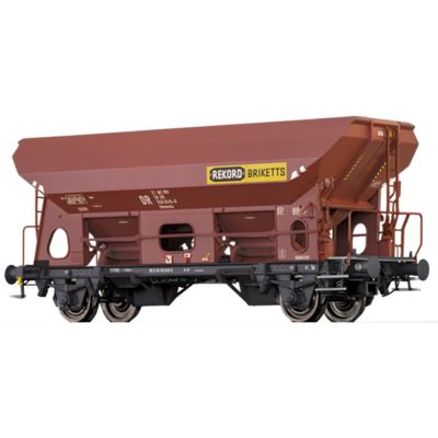 49552 H0 Güterwagen Ommstu DR Epoche IV - Modellbahn Wagen Mit Rekord Briketts