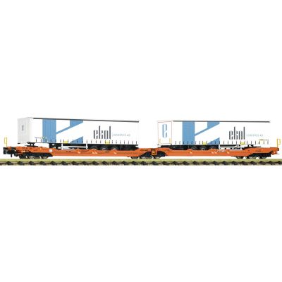Fleischmann 6660104 N-gauge T3000e double-pocket wagon with Ekol semi-trailers
