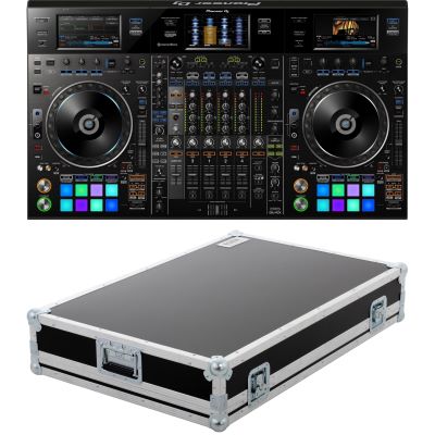 ProX Flight Case Für Pioneer DDJ-RZX – Transportkoffer Mit Rollen, Waben-Design, Schwarz/rot, Inkl. LED-Beleuchtung